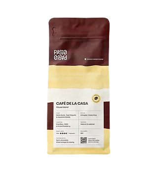 Paso Paso - Cafe de la Casa - Natural and Washed - Espresso and Brew - Lätt mörkrostade hela kaffebönor - 1000g