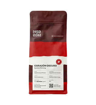 Paso Paso - Corazon Oscuro - Espresso and Brew - Mörkrostade hela kaffebönor - 1000g