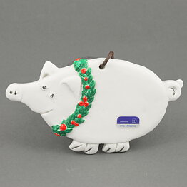 Stig Lindberg (1970) Gingerbread Pig Wall Plaque 11 cm (Rare Color) (2)