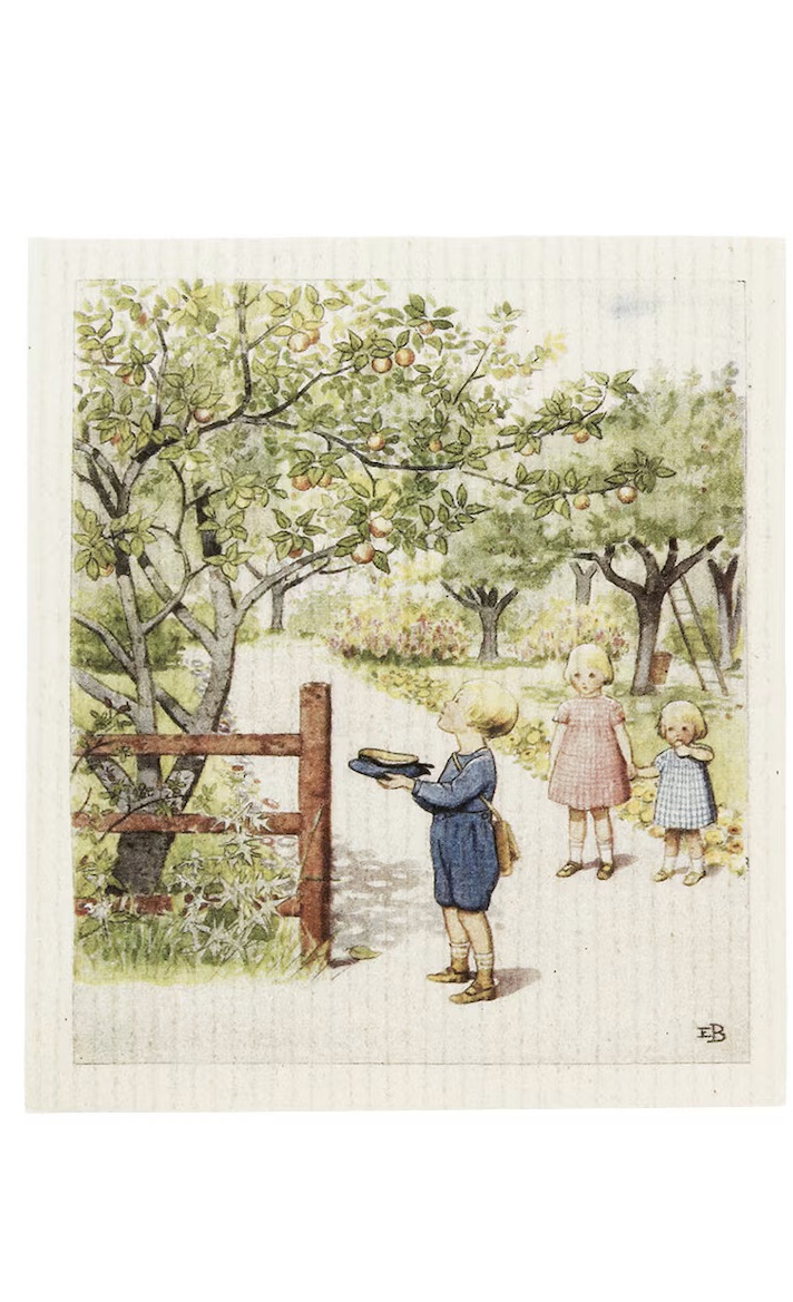 Dishcloth - Elsa Beskow - Apple Orchard - 2