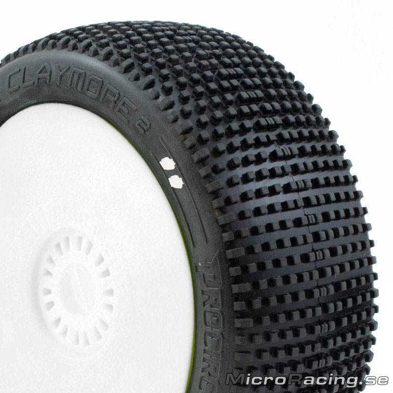 PROCIRCUIT - Claymore V2, S1 Super Soft, 1/8 Off Road, Limmade, Vit Fälg, 1par - 2