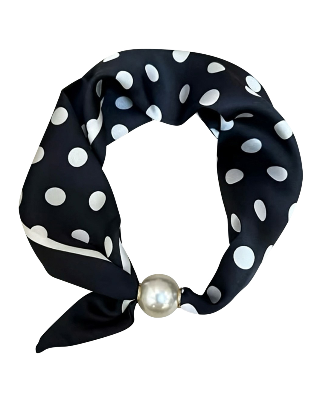 Scarf Chloe med magnet prickig svart/vit