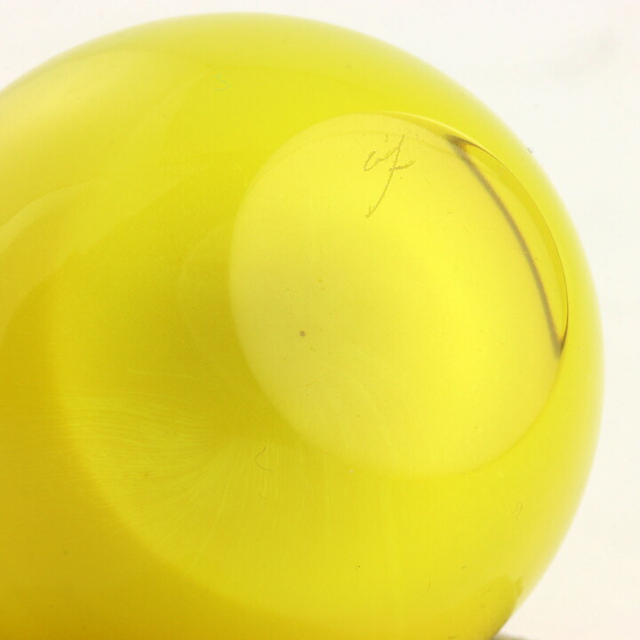 Ingeborg Lundin (1960s) Yellow Glass Raindrop Vase 9 cm