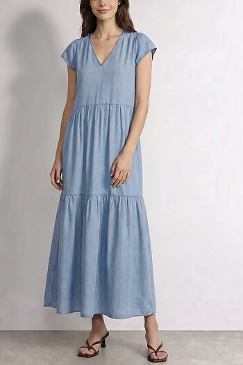 Leveté Room -Rora 3 Dress Mid Blue Denim
