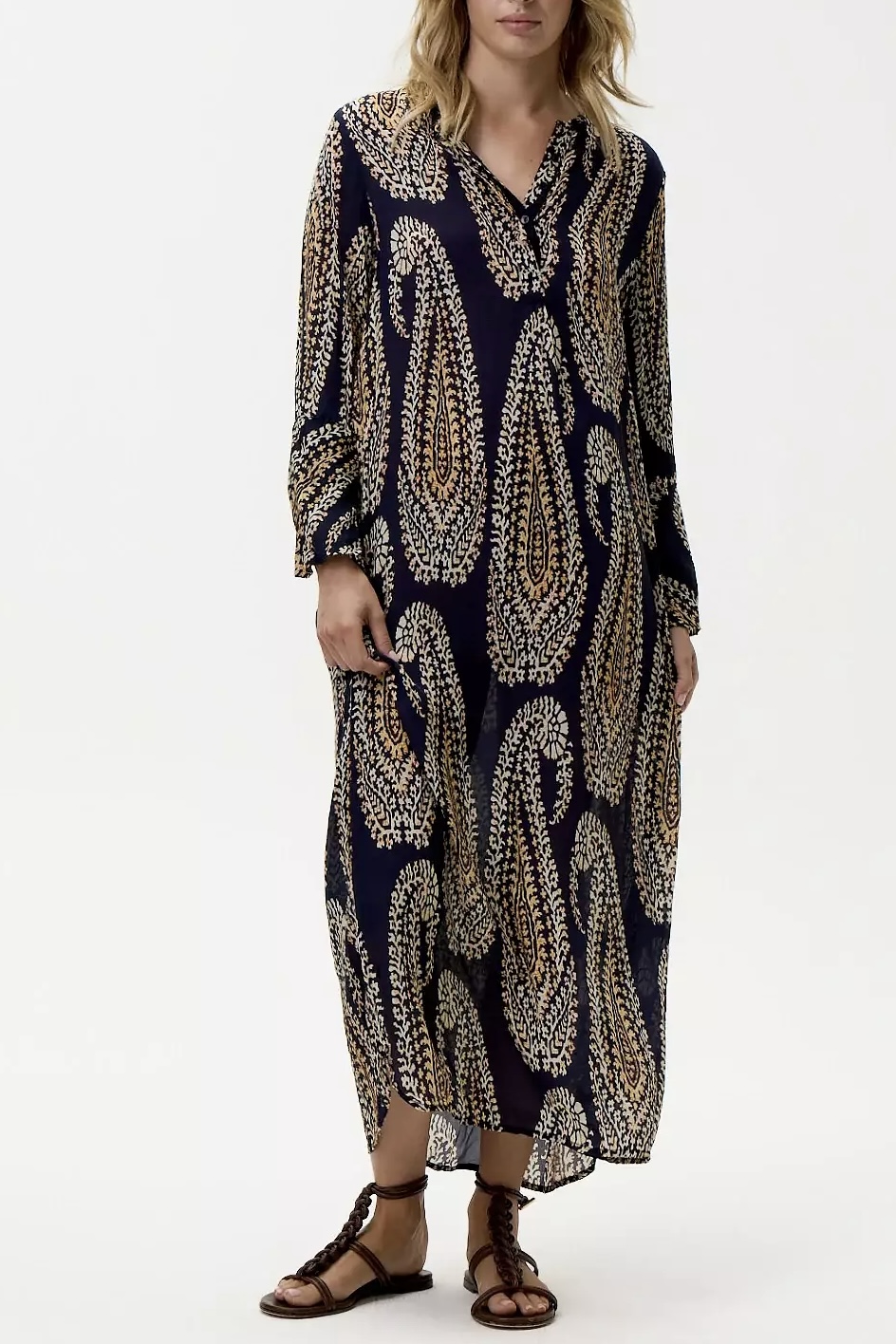 One Season - Long Genie Provence Viscose Navy Paisley - 6