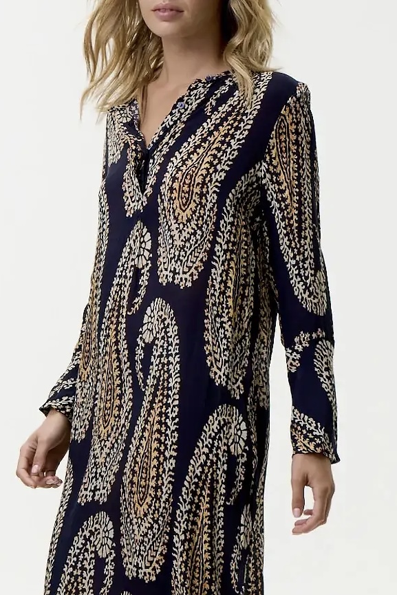 One Season - Long Genie Provence Viscose Navy Paisley - 5