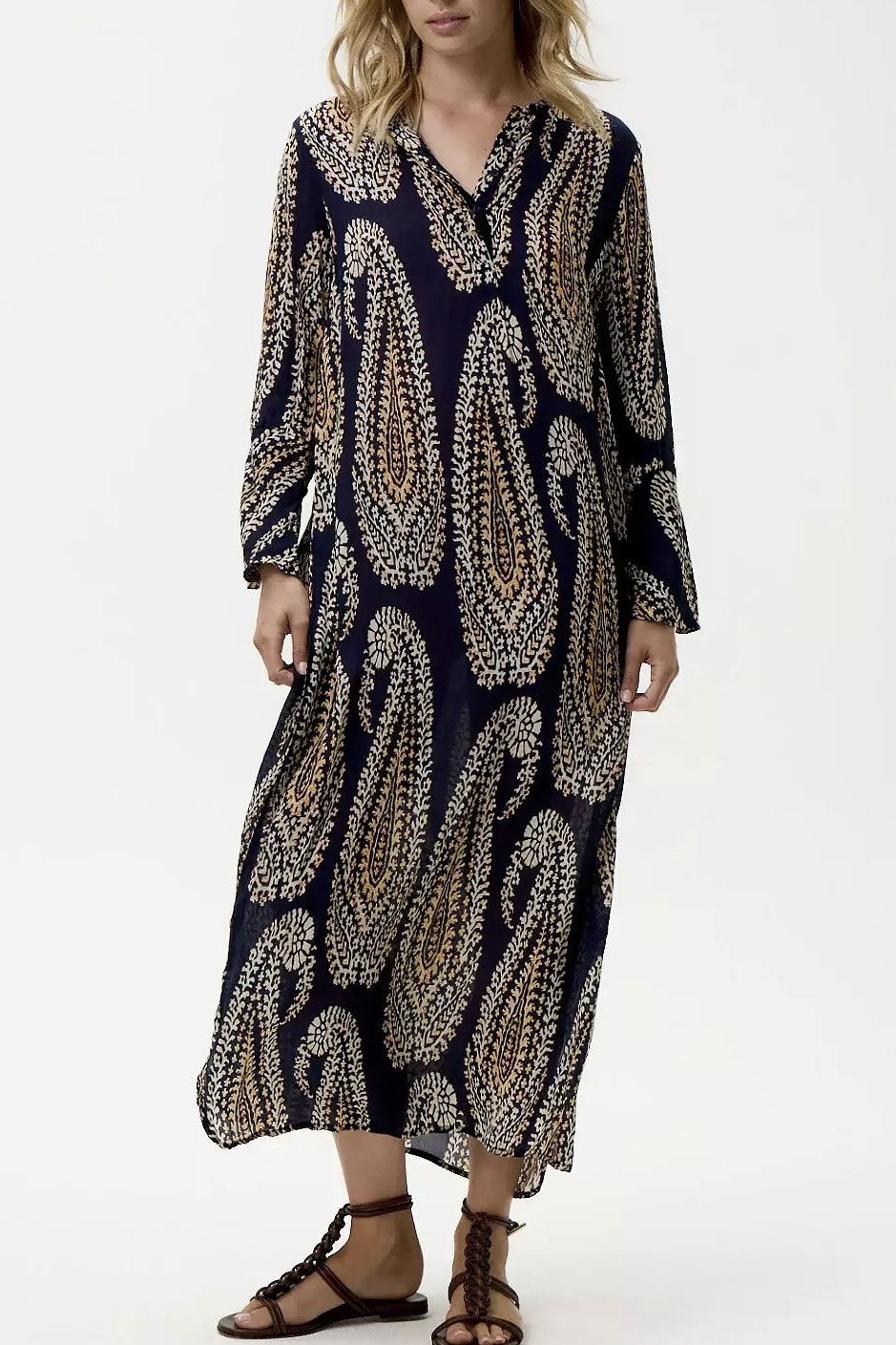 One Season - Long Genie Provence Viscose Navy Paisley - 4