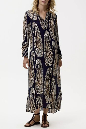 One Season - Long Genie Provence Viscose Navy Paisley