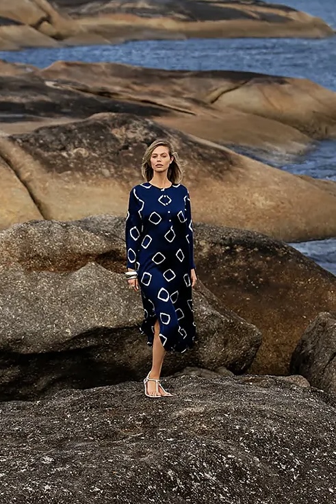 One Season - Llew Maxi Atlas Cupro Navy - 6