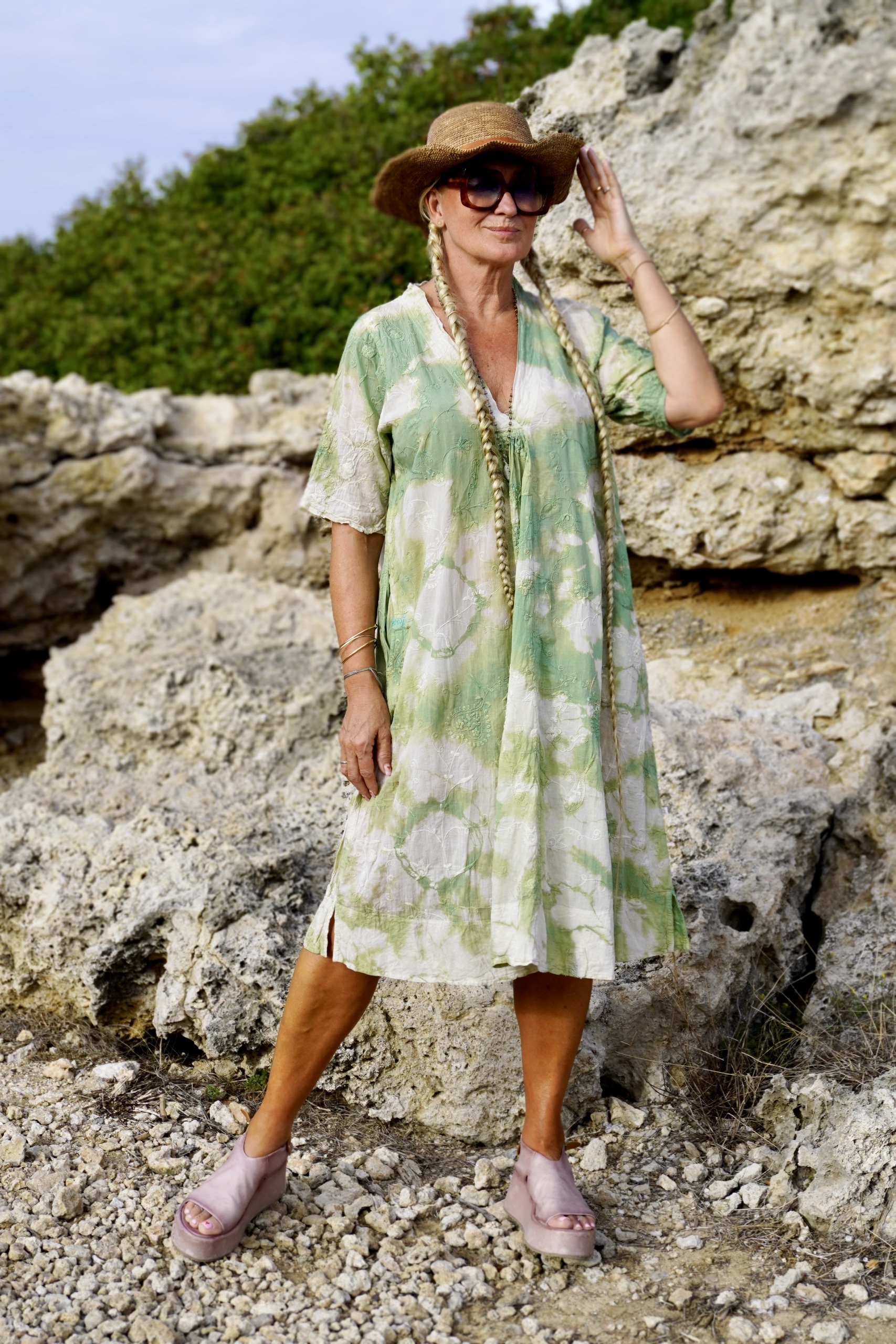 ANITA COTTON BATIK DRESS LISA GREEN - Agencies Turquoise ANITA COTTON BATIK DRESS LISA GREEN - Agencies Turquoise