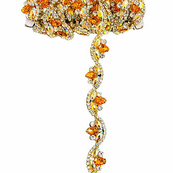 STRASSBAND - guld/orange