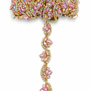 STRASSBAND - guld/rosa