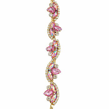 STRASSBAND - guld/rosa