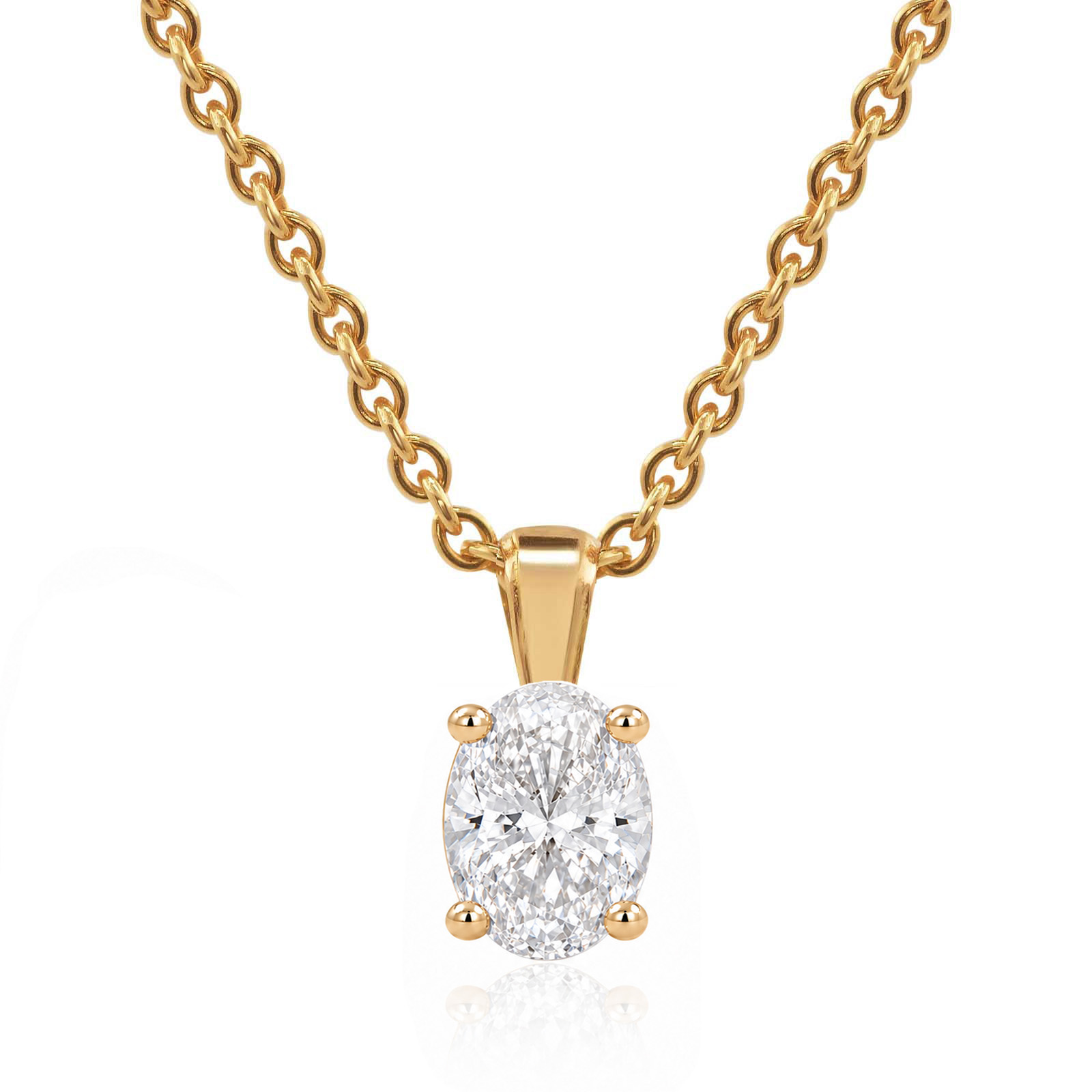Timantti riipus Oval 4-kynsi Idun Gold