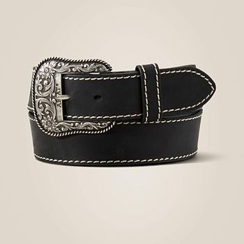ARIAT ACCENT STITCH BELT - BLACK