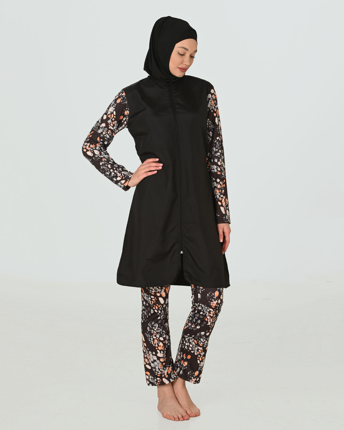 Muslim Swimsuit with hijab - Beige - 5