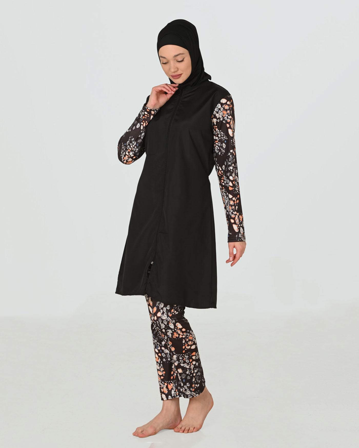 Muslim Swimsuit with hijab - Beige - 3