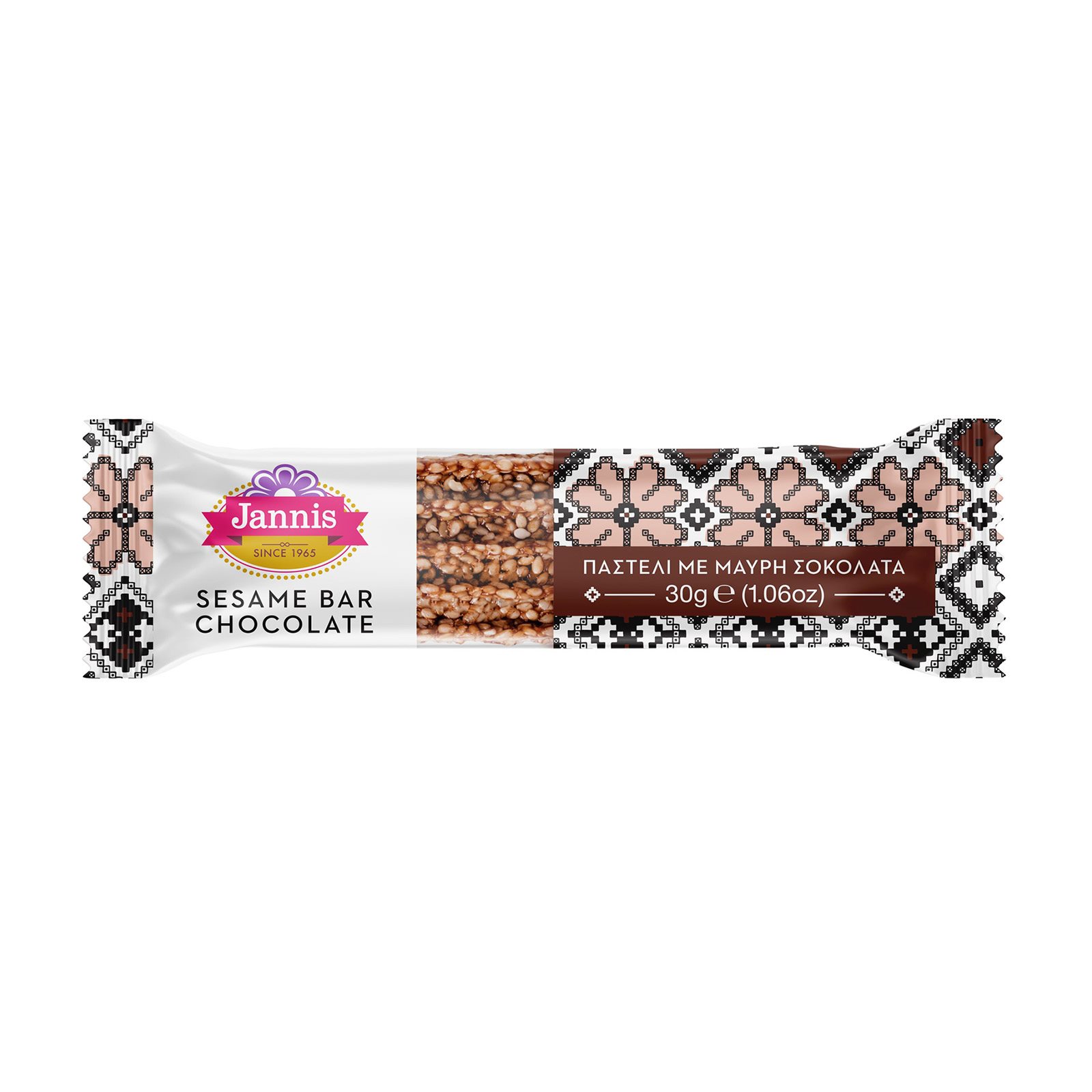 sesam bar med mörk choklad 30g, jannis