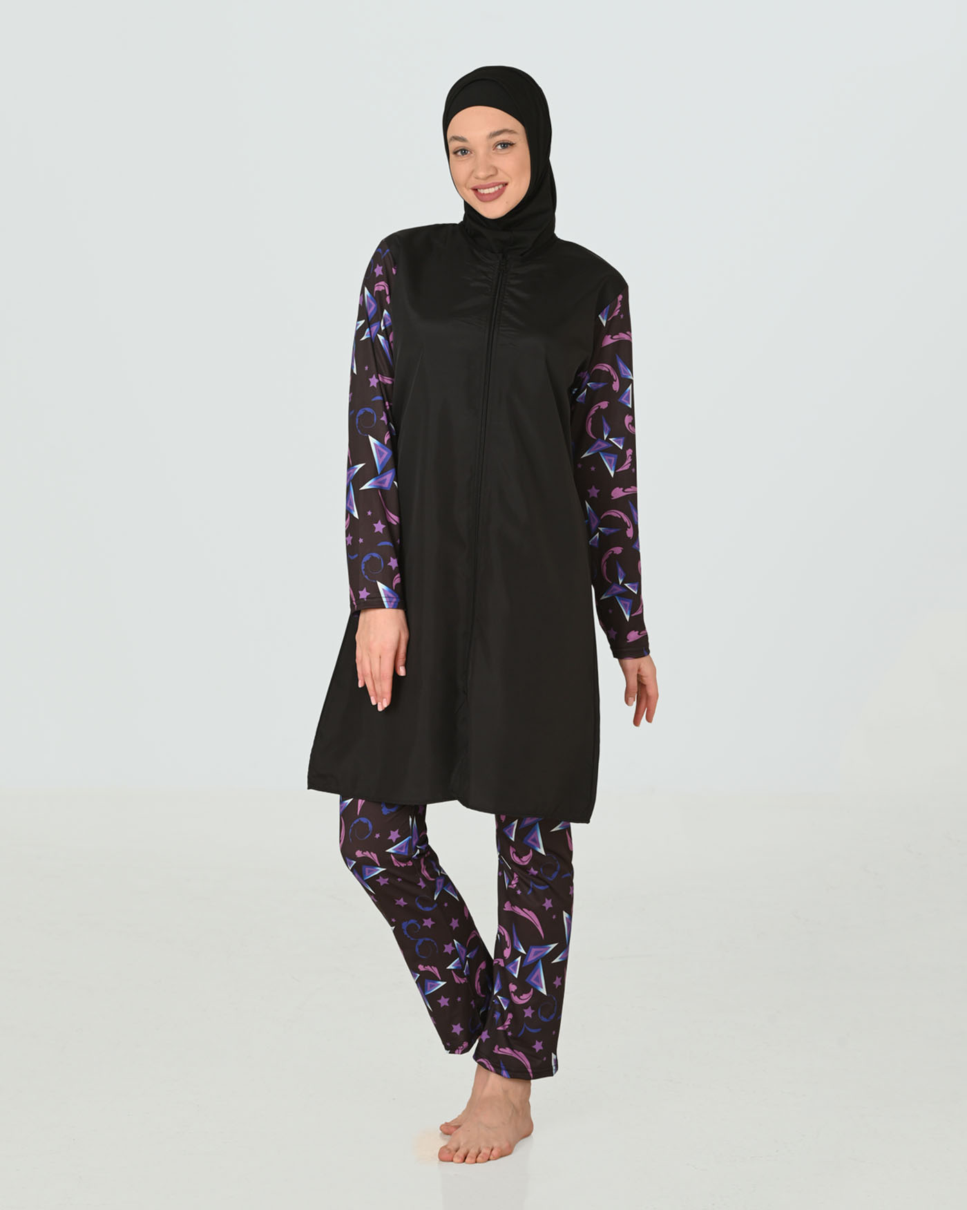 Muslim Swimsuit with hijab - Mauve - 5