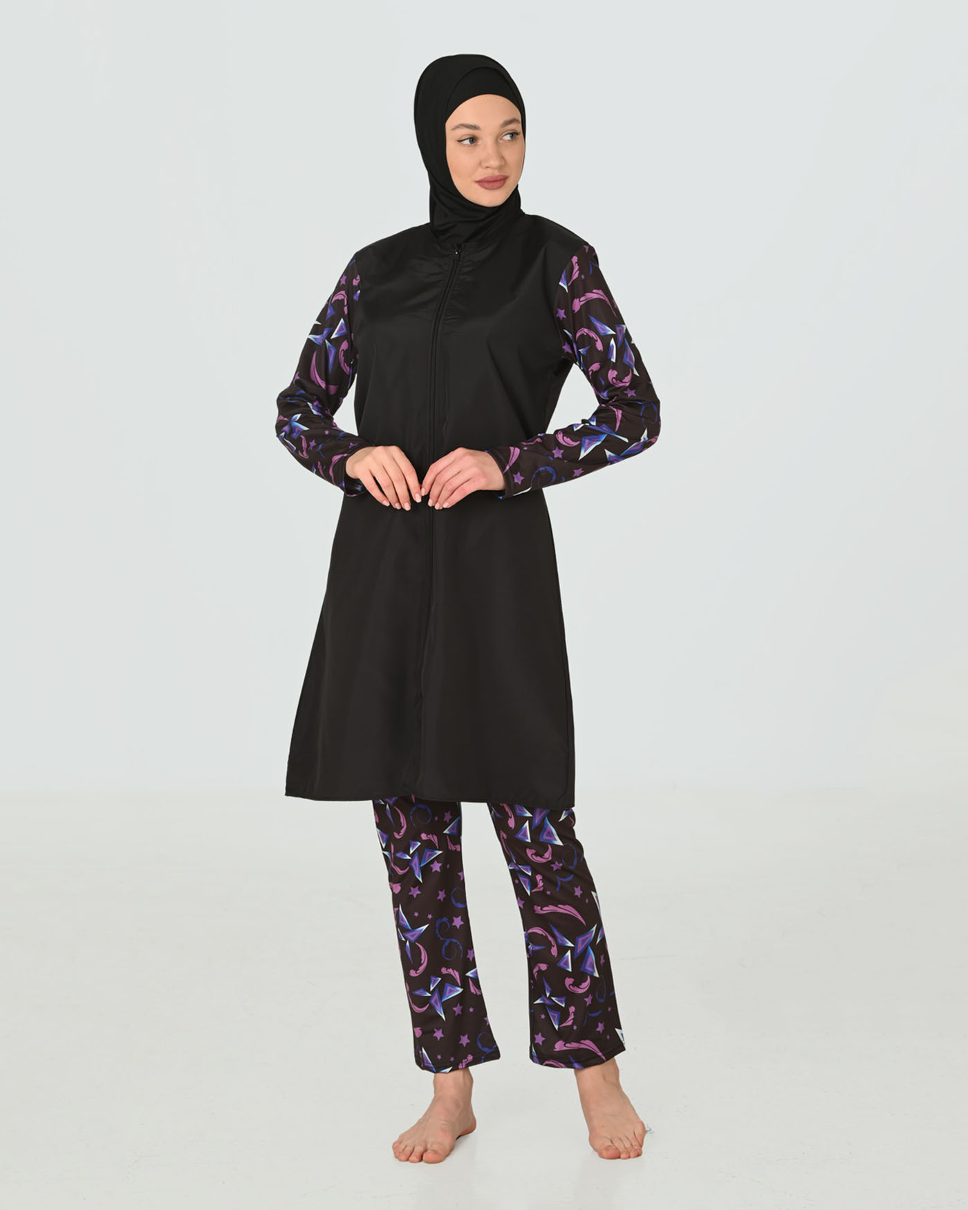 Muslim Swimsuit with hijab - Mauve - 2