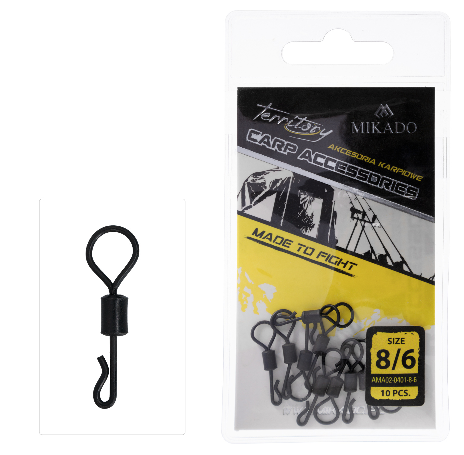 Mikado Big Ring Swivel clip Size 8, 10pcs
