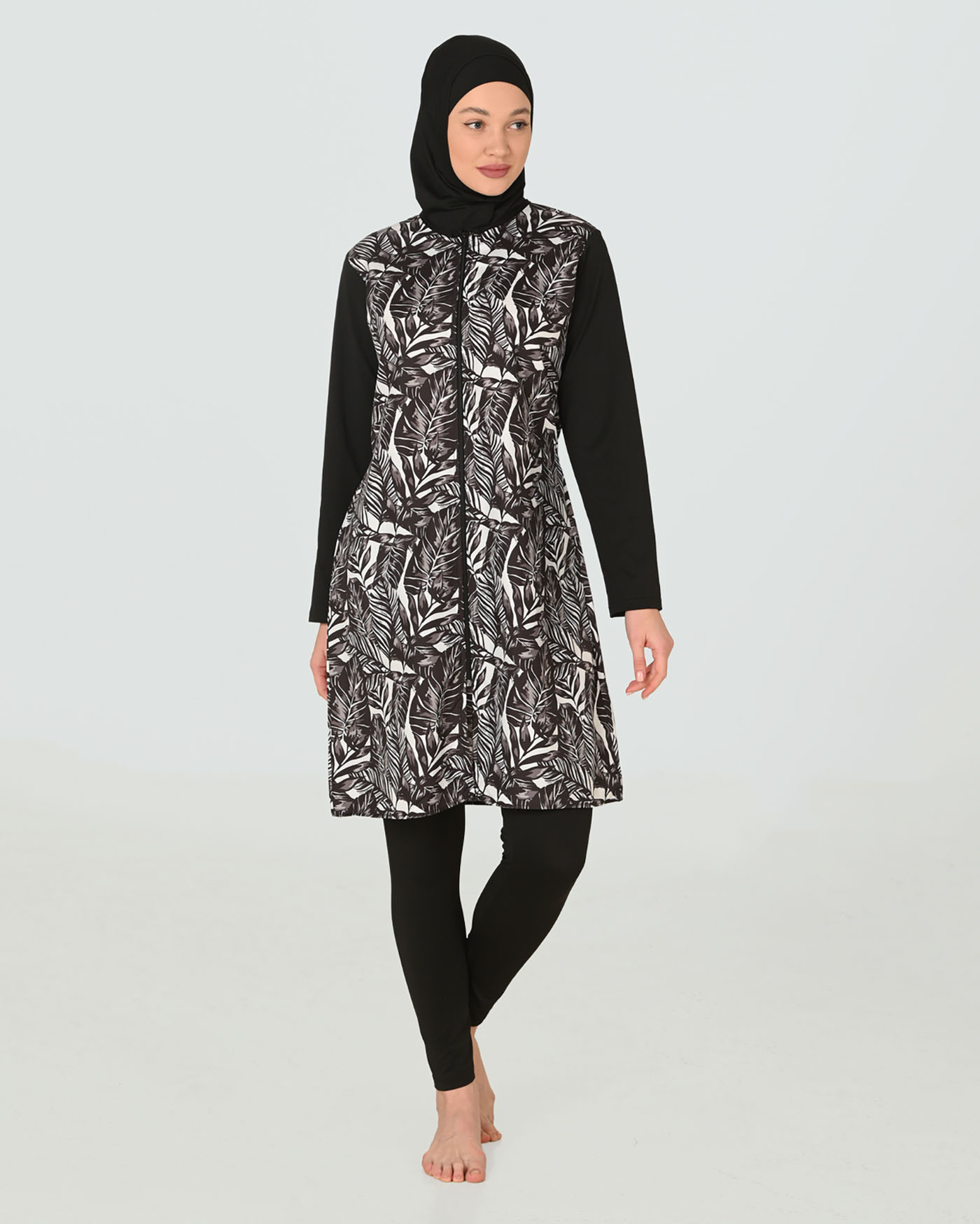 Muslim Swimsuit with hijab - White - 5