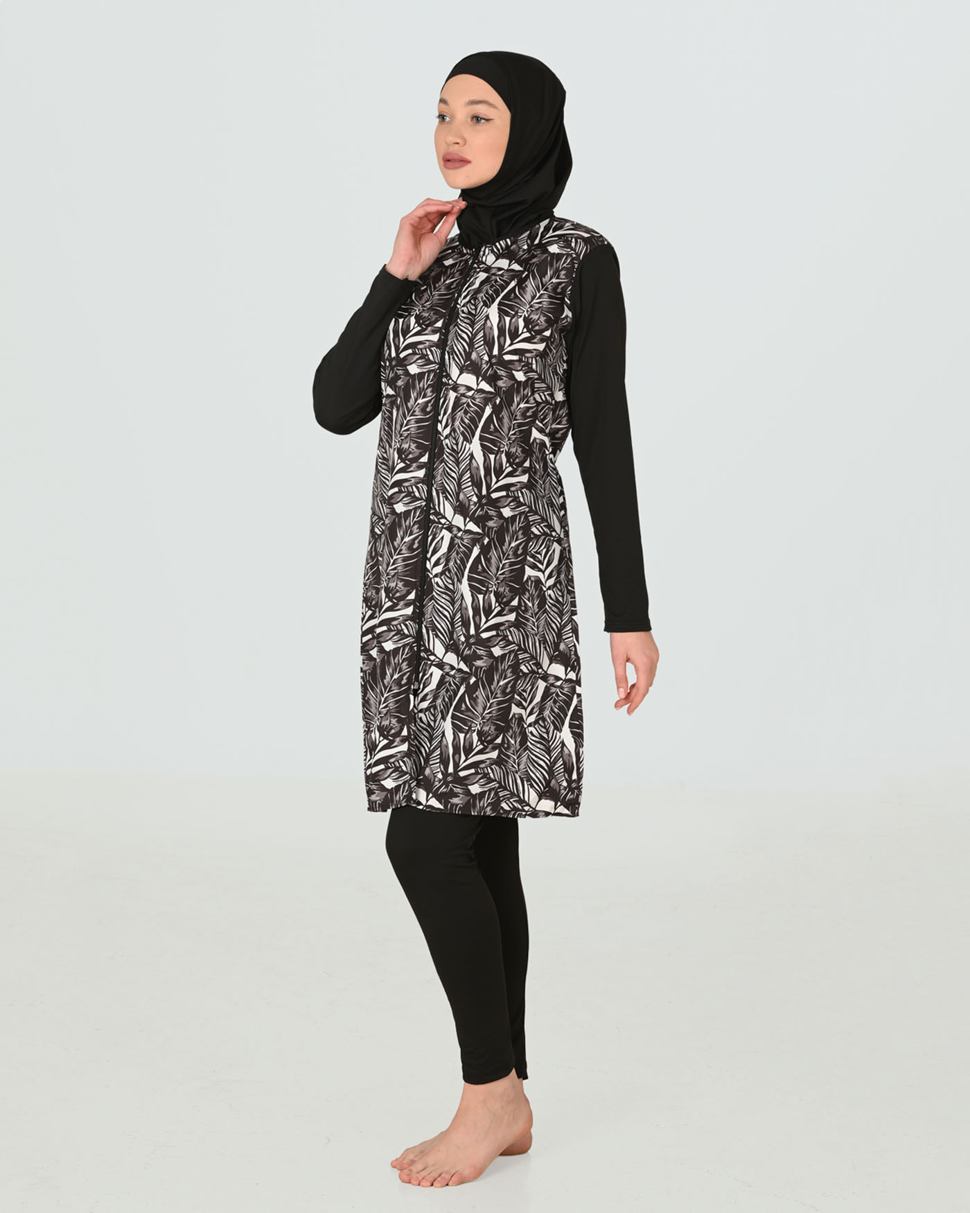 Muslim Swimsuit with hijab - White - 4