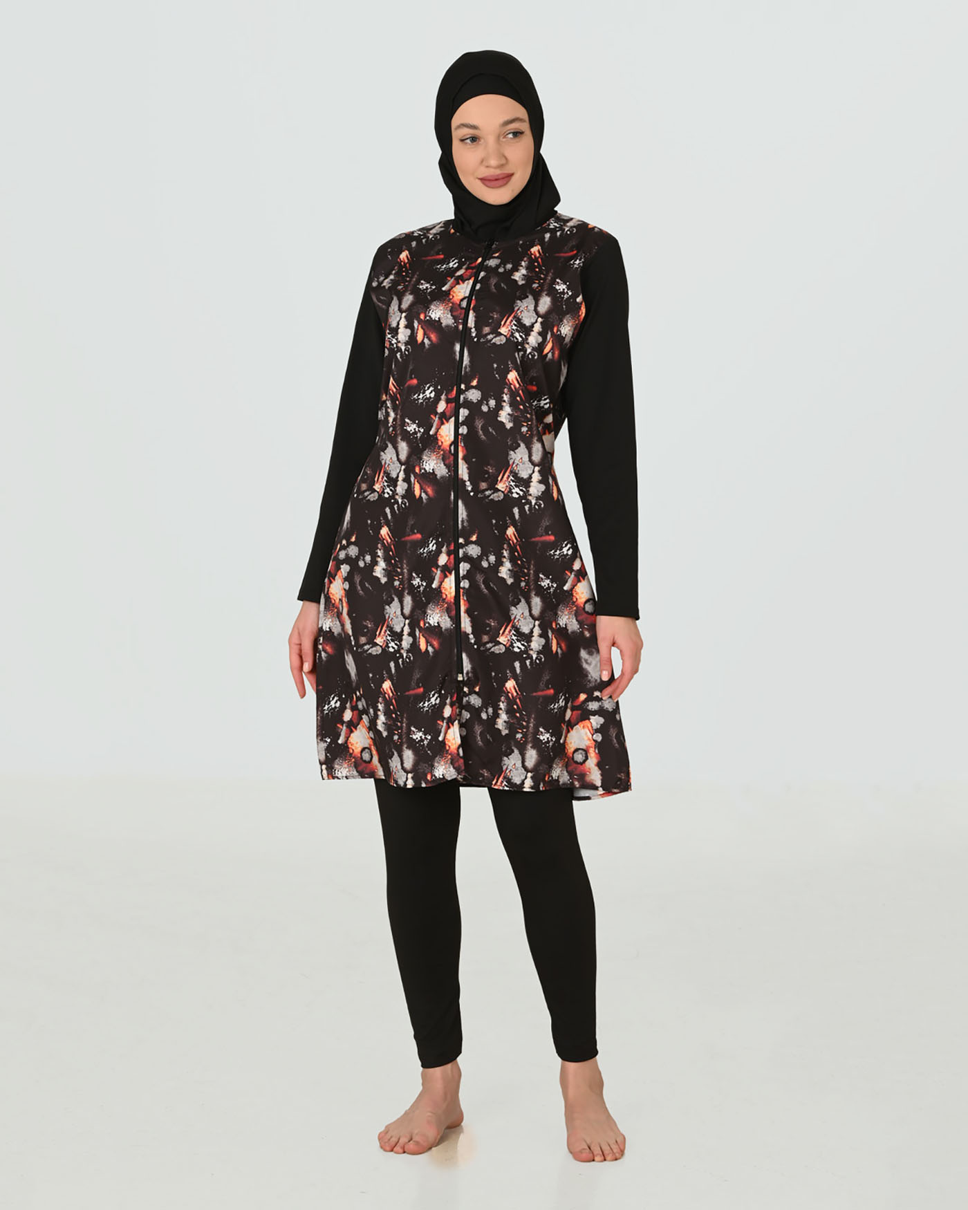 Muslim Swimsuit with hijab - Firebrick - 6