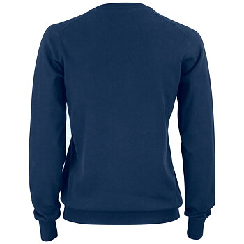 Tröja stickad bomull crewneck, dam