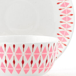 Bibi Breger (Prisma 1955) Rounded Teacup with Pink Decor 12 cm  [Sample Images]