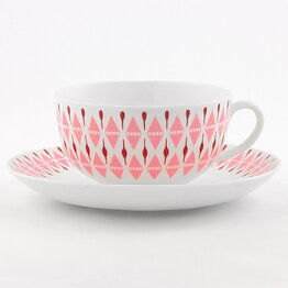 Bibi Breger (Prisma 1955) Rounded Teacup with Pink Decor 12 cm  [Sample Images]