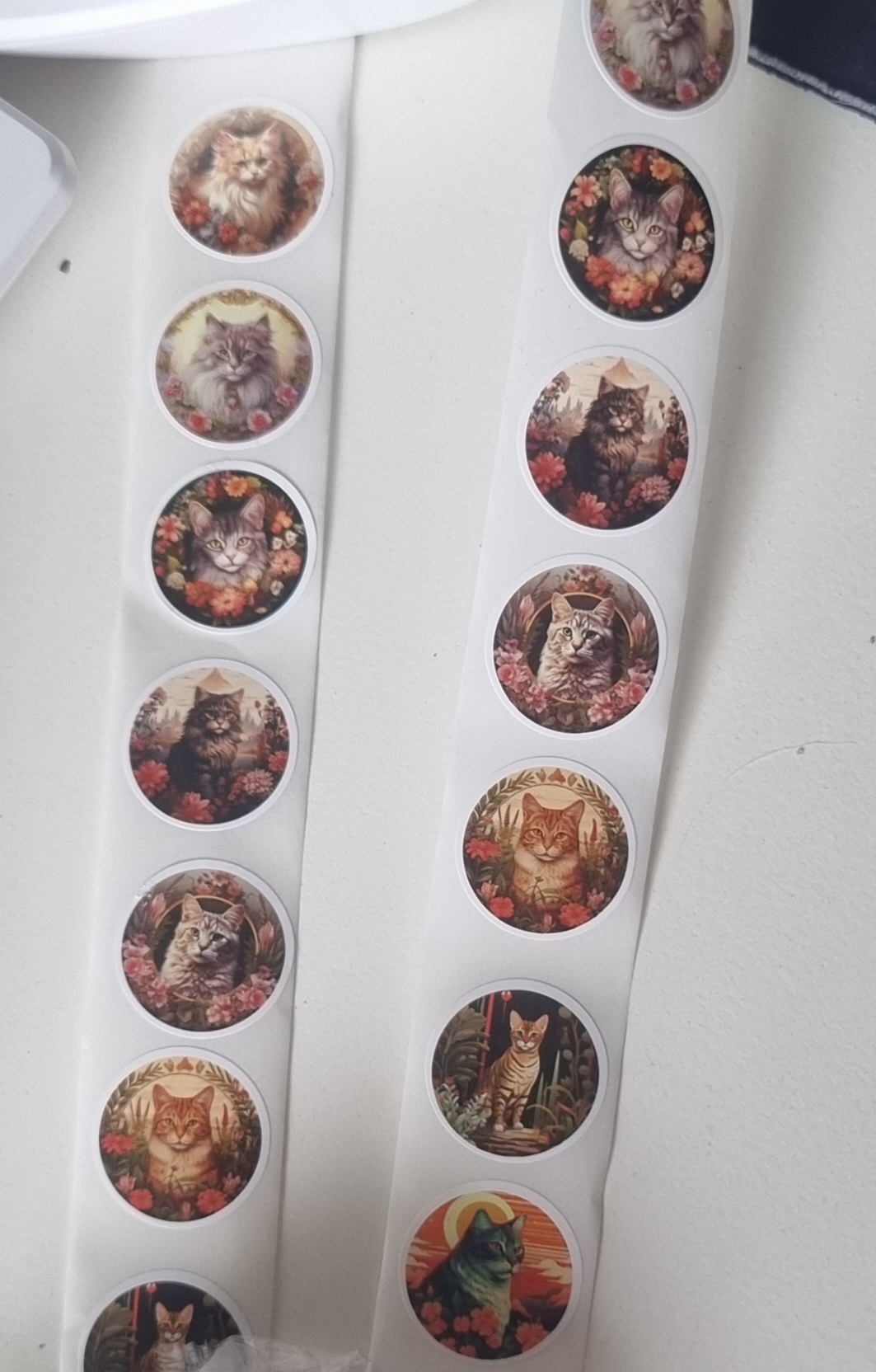 Stickerkatter på rulle "Katter och blommor"
