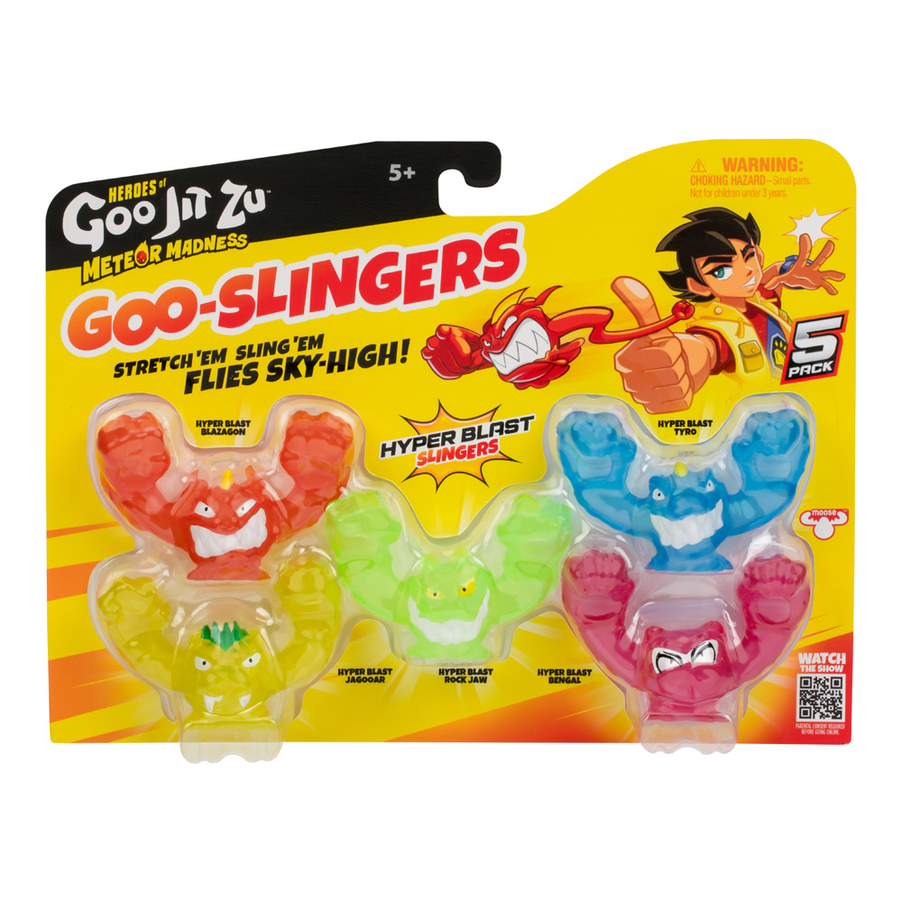 Goo Jit Zu Meteor Madness Slingers Glow, 5-pack - 2