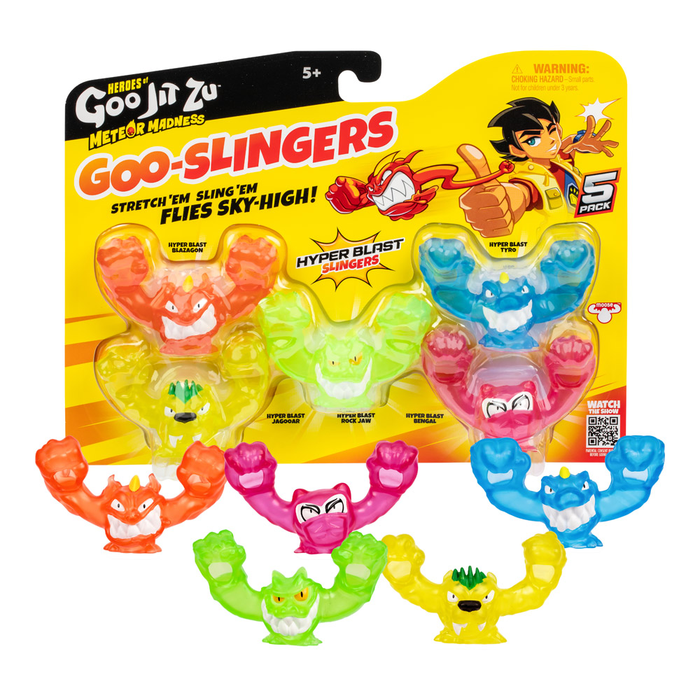 Goo Jit Zu Meteor Madness Slingers Glow, 5-pack