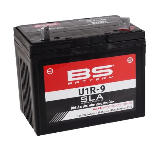 BS BATTERY U1R-9 Batteri 12V 28Ah AGM 300 CCA – Trädgård & Arbetsfordon