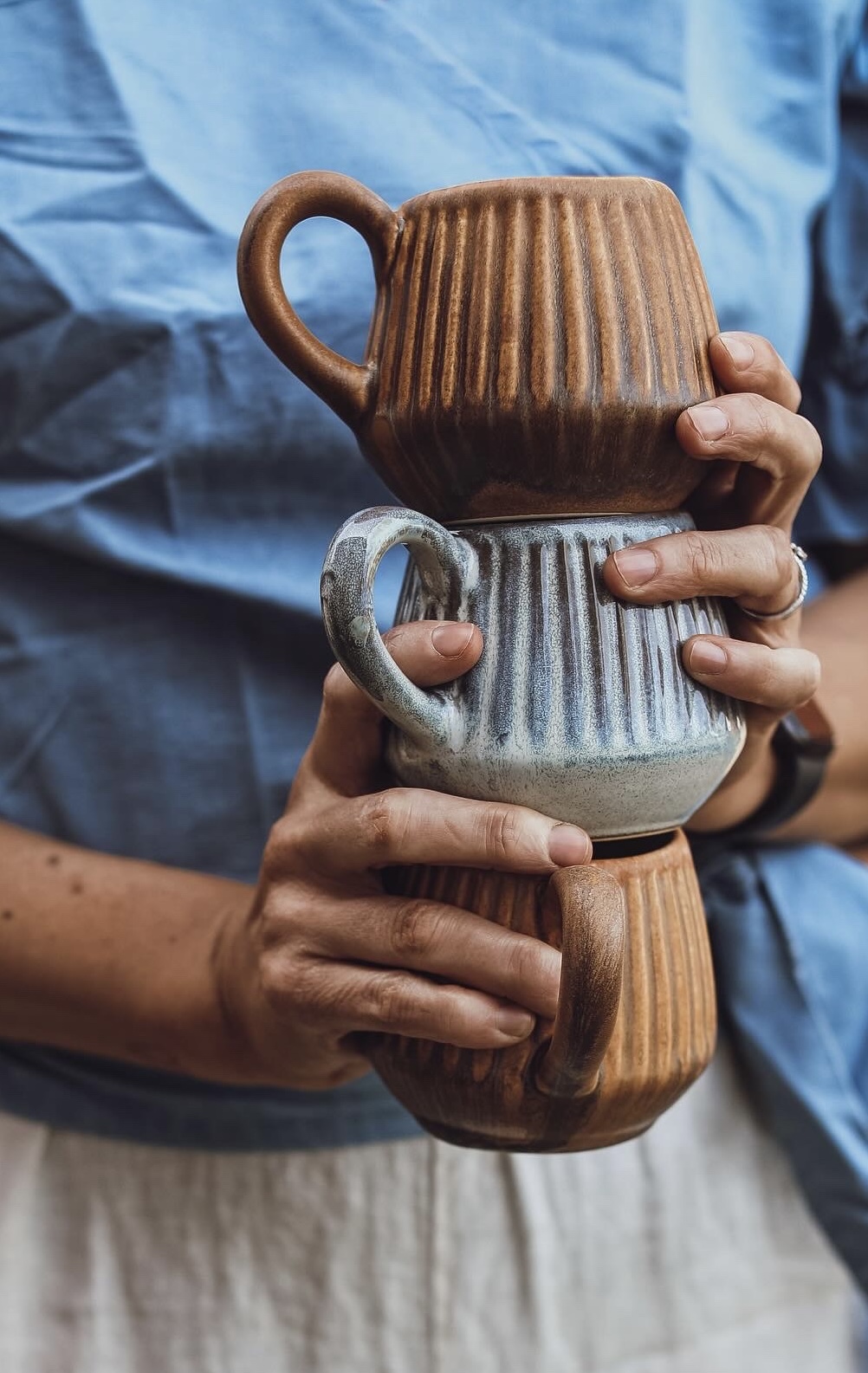 Brew Kopp i Stengods Blå