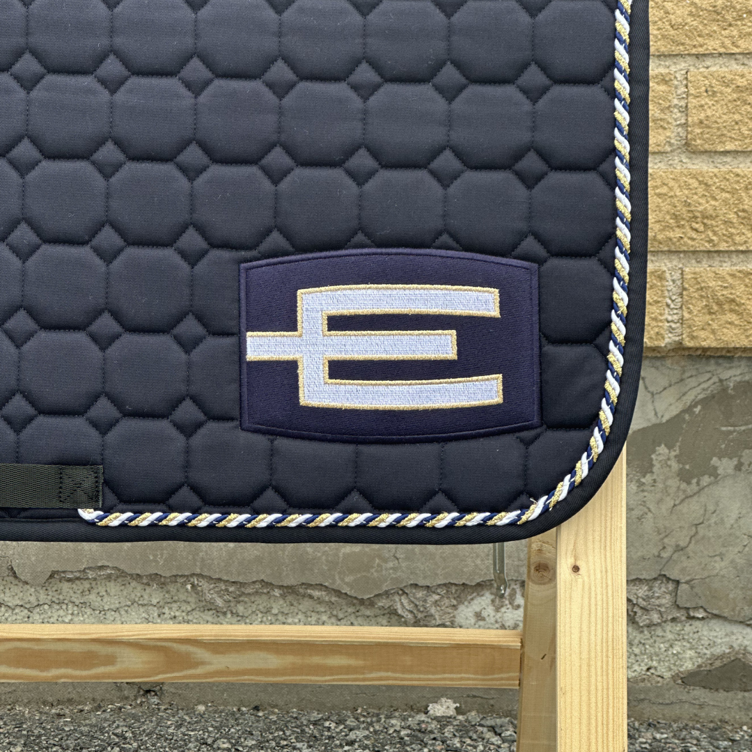 EQUILINE HOPPSCHABRAK MED E-LOGGA E61 NAVY-WHITE/GL-GOLD  - 2