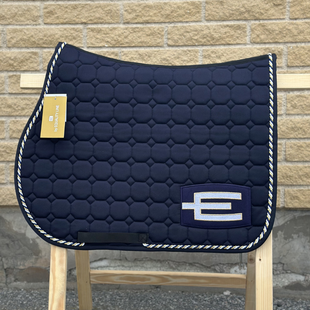 EQUILINE HOPPSCHABRAK MED E-LOGGA E61 NAVY-WHITE/GL-GOLD 