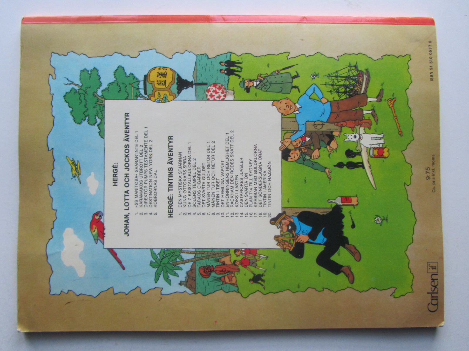 Tintin 19 Tintin i Amerika 1:a uppl. 1975 Vg - 2