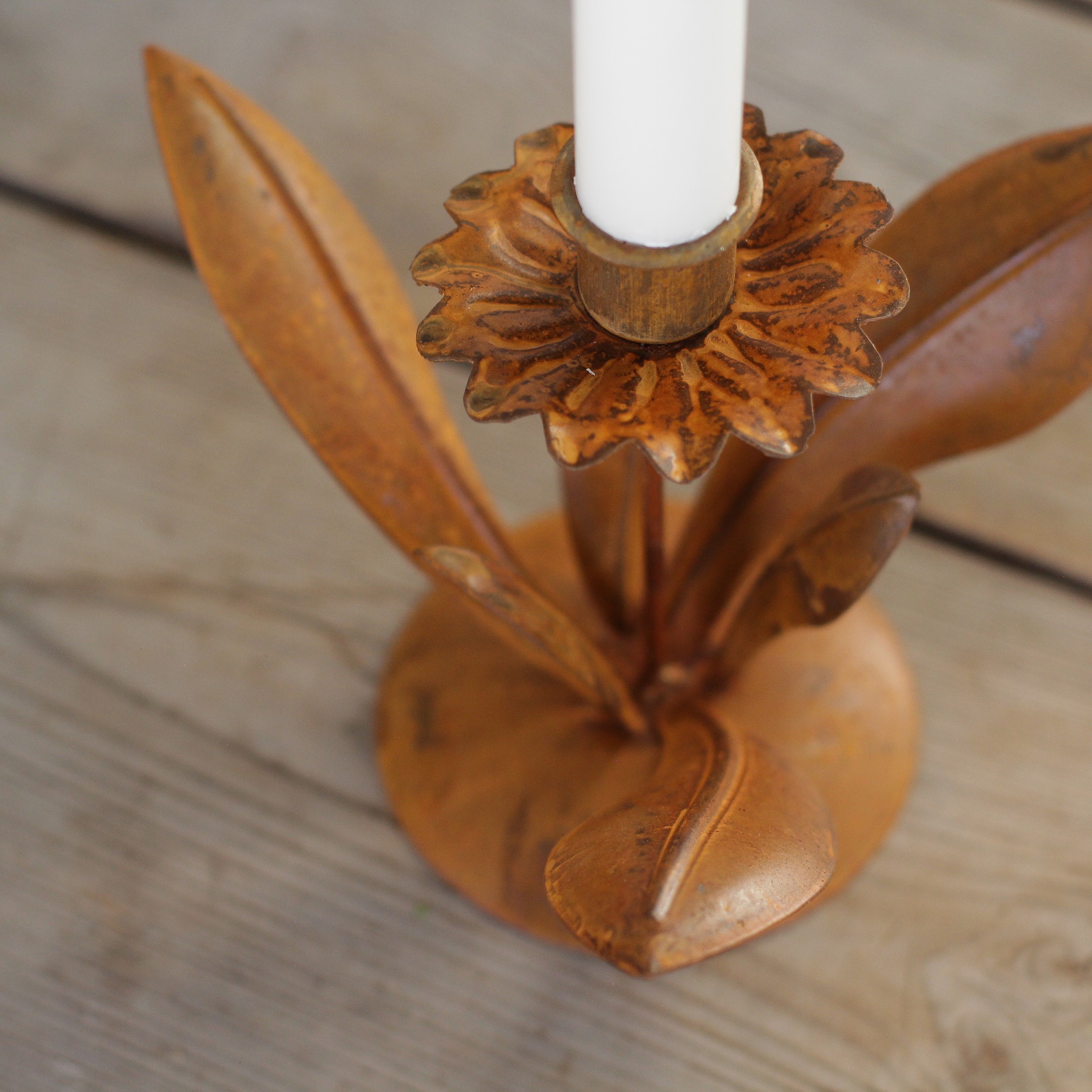 Ljusstake Blomma Rost - 2