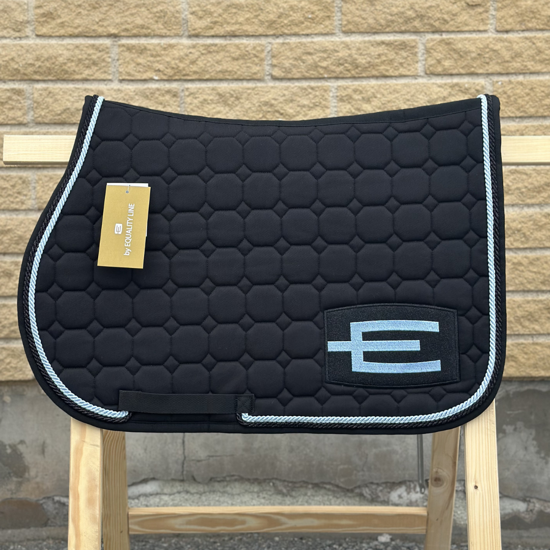 EQUILINE HOPPSCHABRAK MED E-LOGGA E73 BLACK-GL.LIGHTBLUE/BLACK