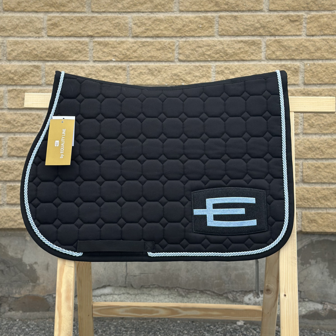 EQUILINE HOPPSCHABRAK MED E-LOGGA E73 BLACK-GL.LIGHTBLUE