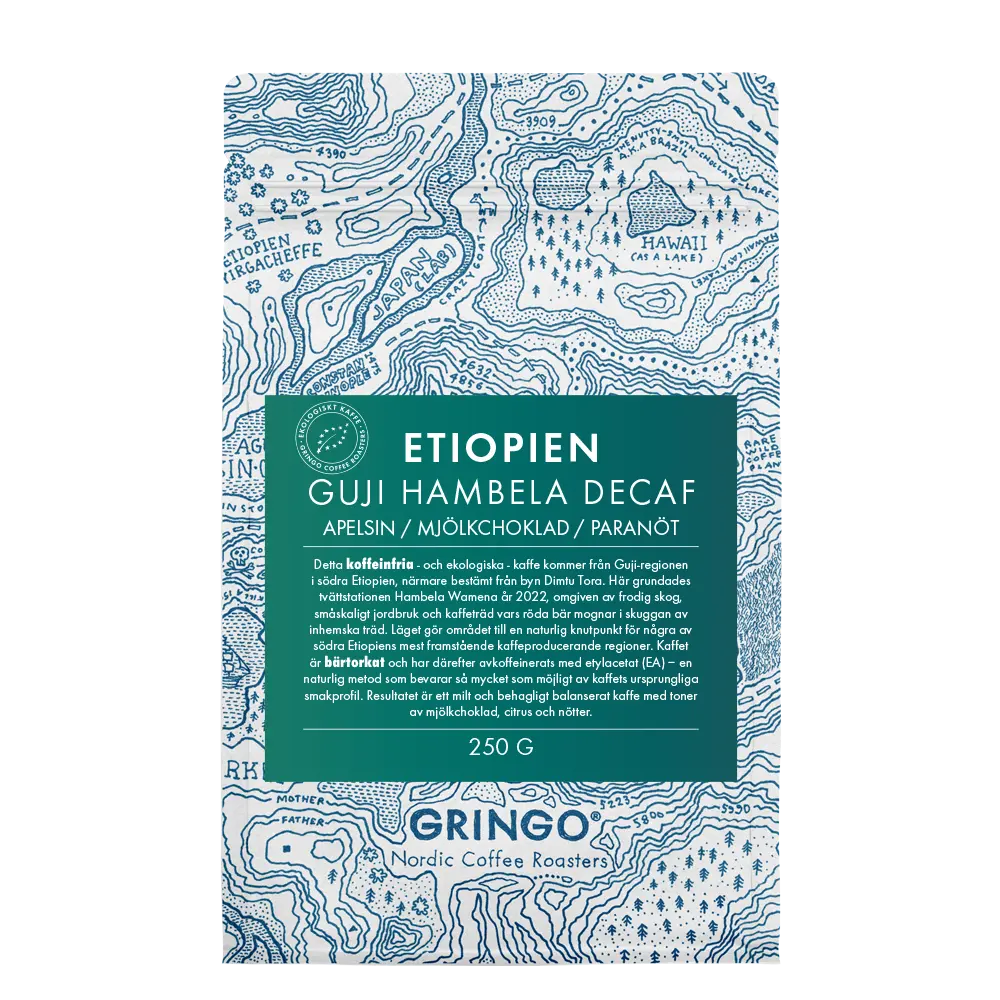 Gringo Nordic - Hambela Decaf - Guji - Ekologiska (SE-EKO-04) Mellanrostade hela kaffebönor - 250g