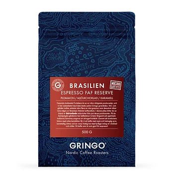 Gringo Nordic - FAF Reserve Espresso - Brasilien - Mellanmörkrostade espressobönor - 500g