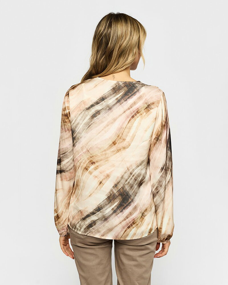 Blus Jette mönstrad sand/brun