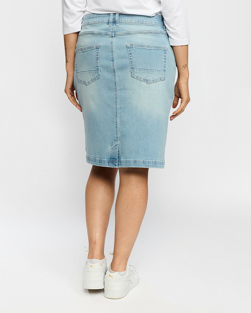 Jeanskjol Boran knappar i ficka ljus denim