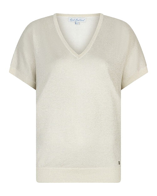 Topp Jerry v-ringning glittrig ljusbeige