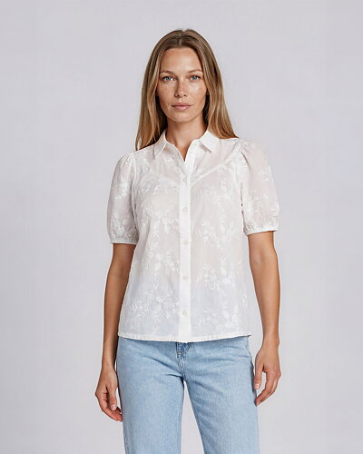 Blus Viktoria med brodyr offwhite