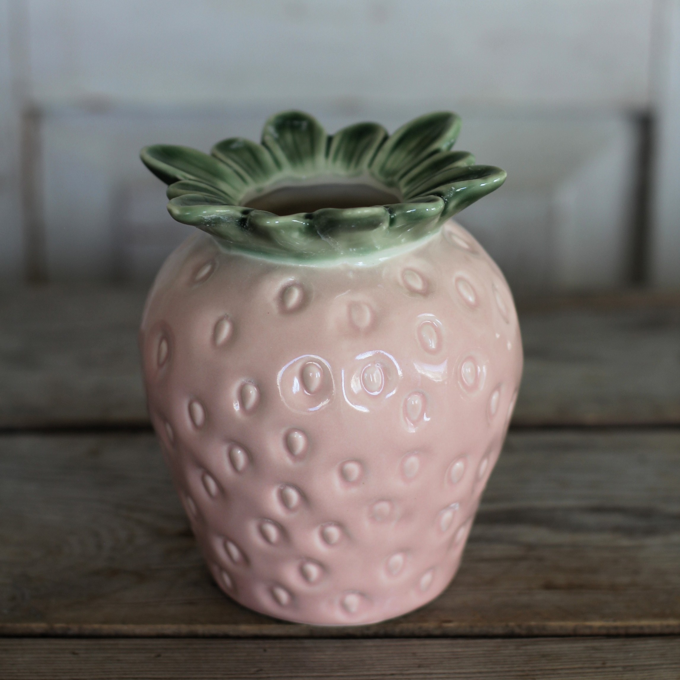 Jordgubbe Vas Rosa - Stor - 4