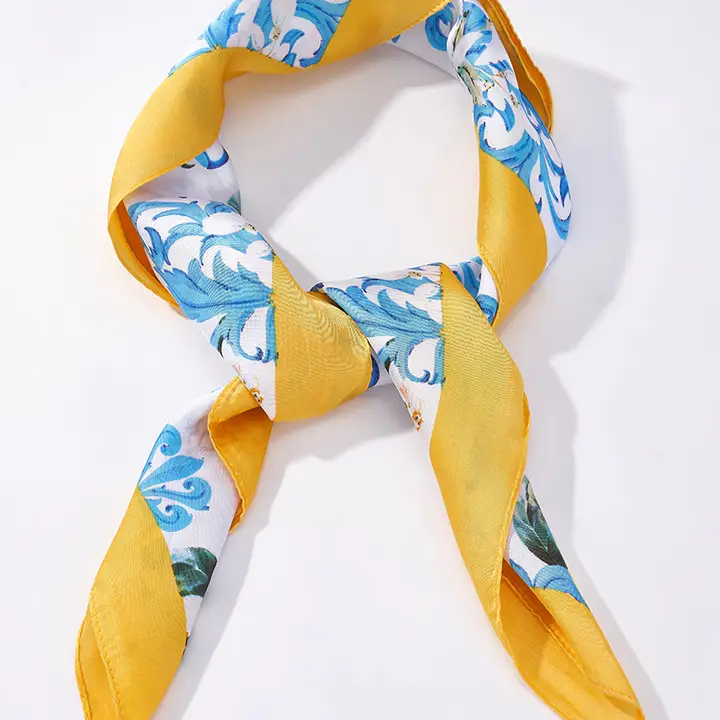 Mönstrad sjal Citron blå - 2